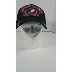 American Biker Black Baseball Hat Adjustable